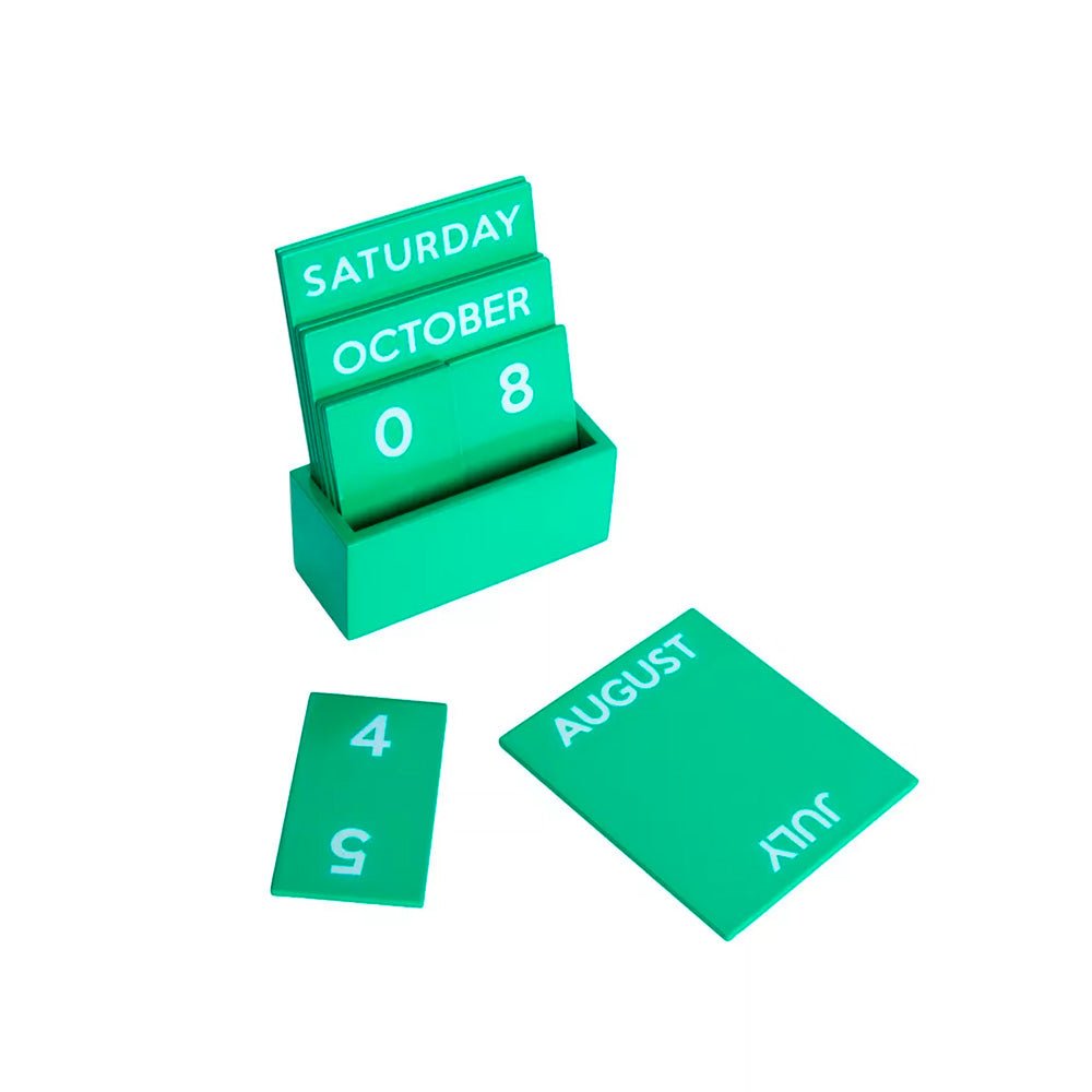 Small Full Color Glossy Green Perpetual Calendar