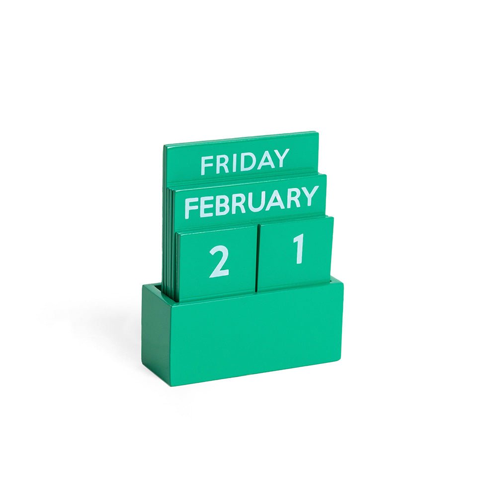 Small Full Color Glossy Green Perpetual Calendar