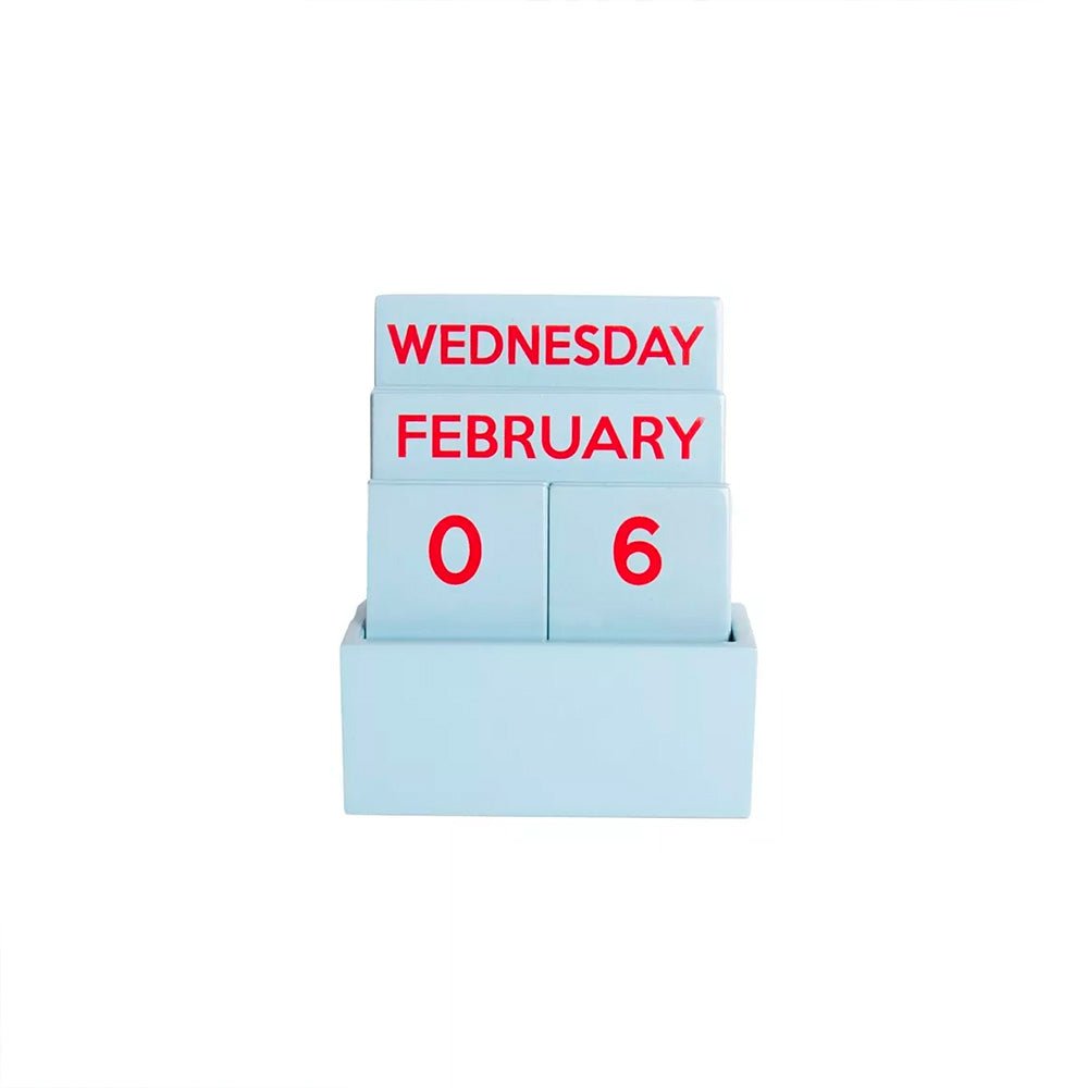 Small Full Color Glossy Light Blue Perpetual Calendar