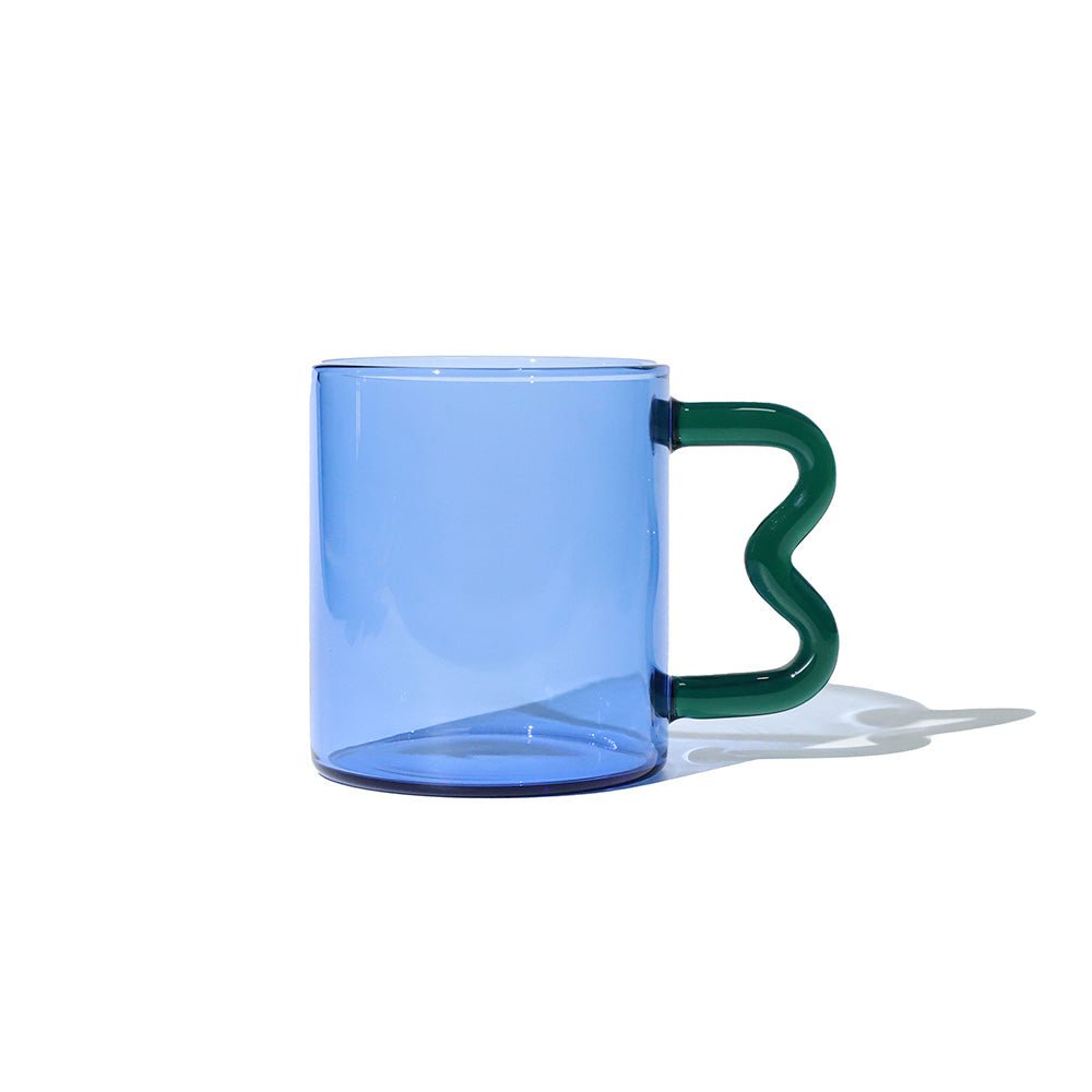 Glass Mug Wave Sapphire