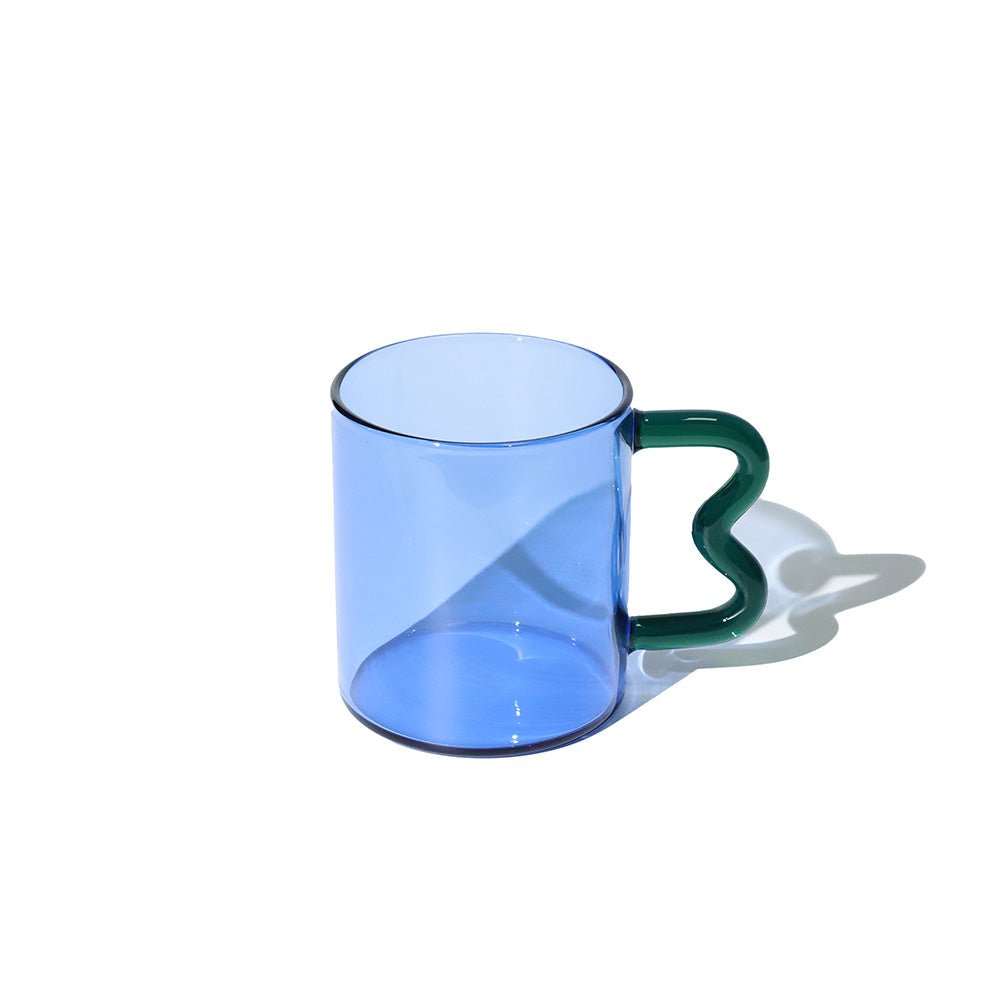 Glass Mug Wave Sapphire