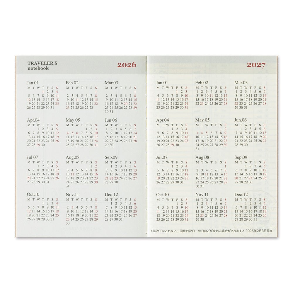 Recambio Semanal 2026 - Tamaño Pasaporte