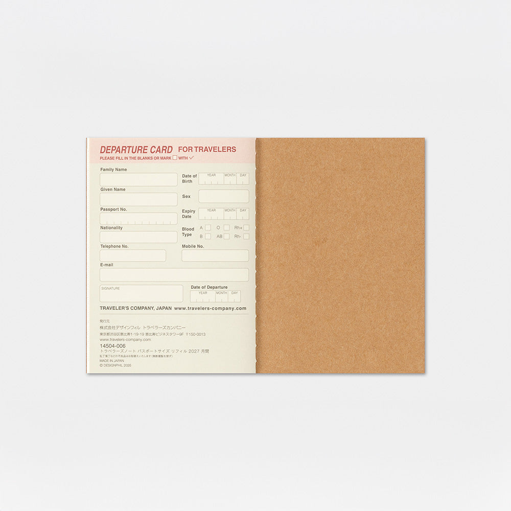 Monthly Diary Refill 2027 – Passport Size