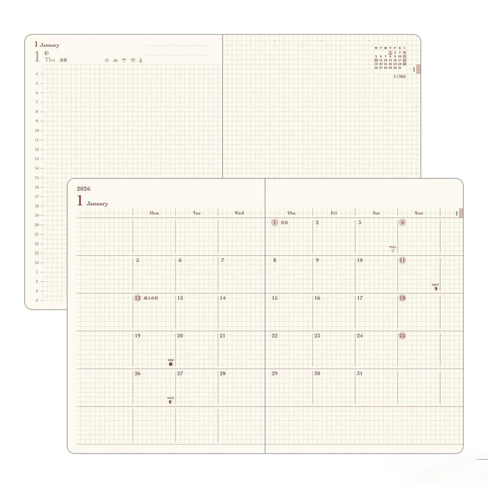 Agenda Hibino A6 Bleu Vert 2026
