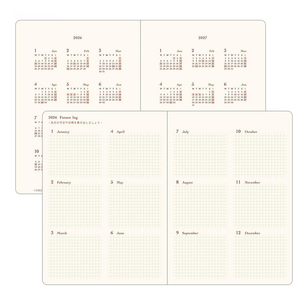 Agenda Hibino A6 Camel 2026