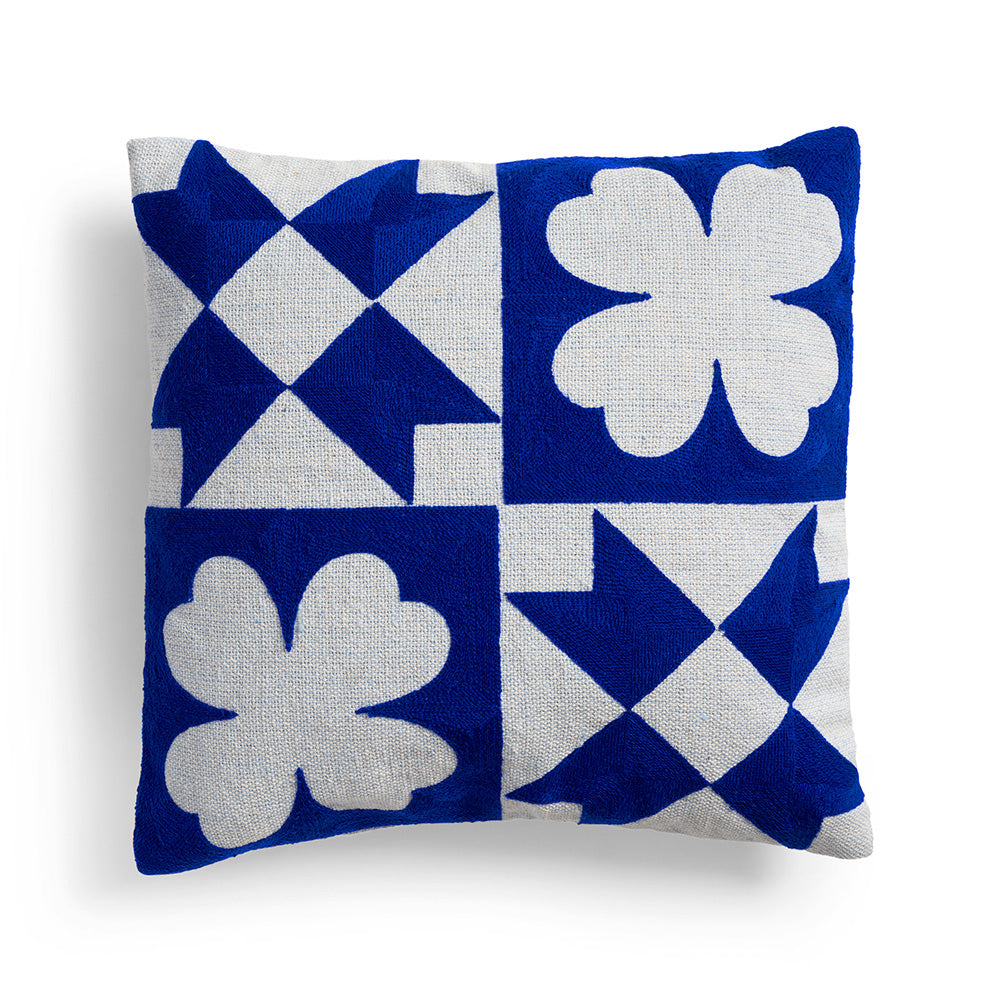 Funda de Cojín Patch Quilt Azul 40x40