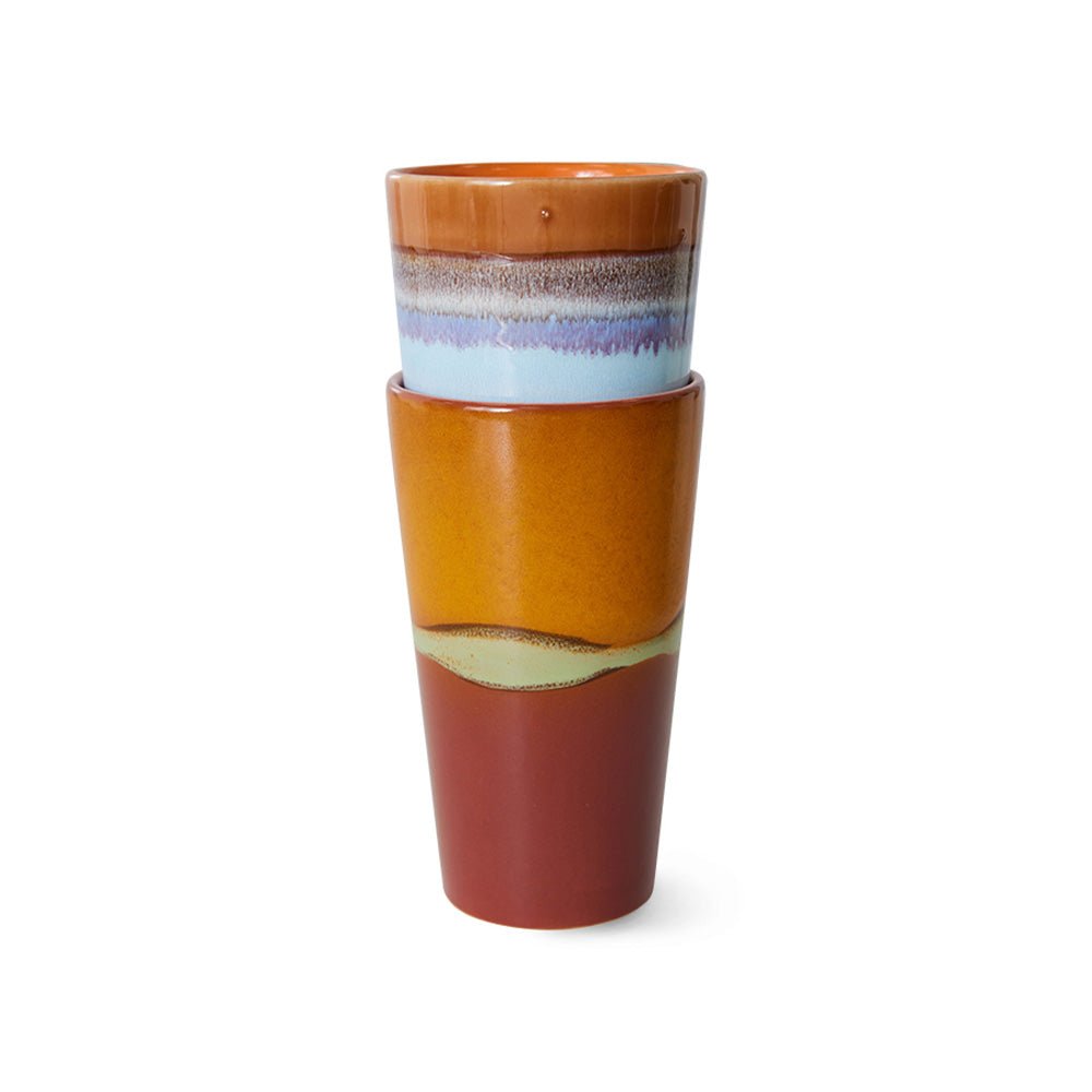 70s Ceramics Latte Mugs Clash (set of 2)