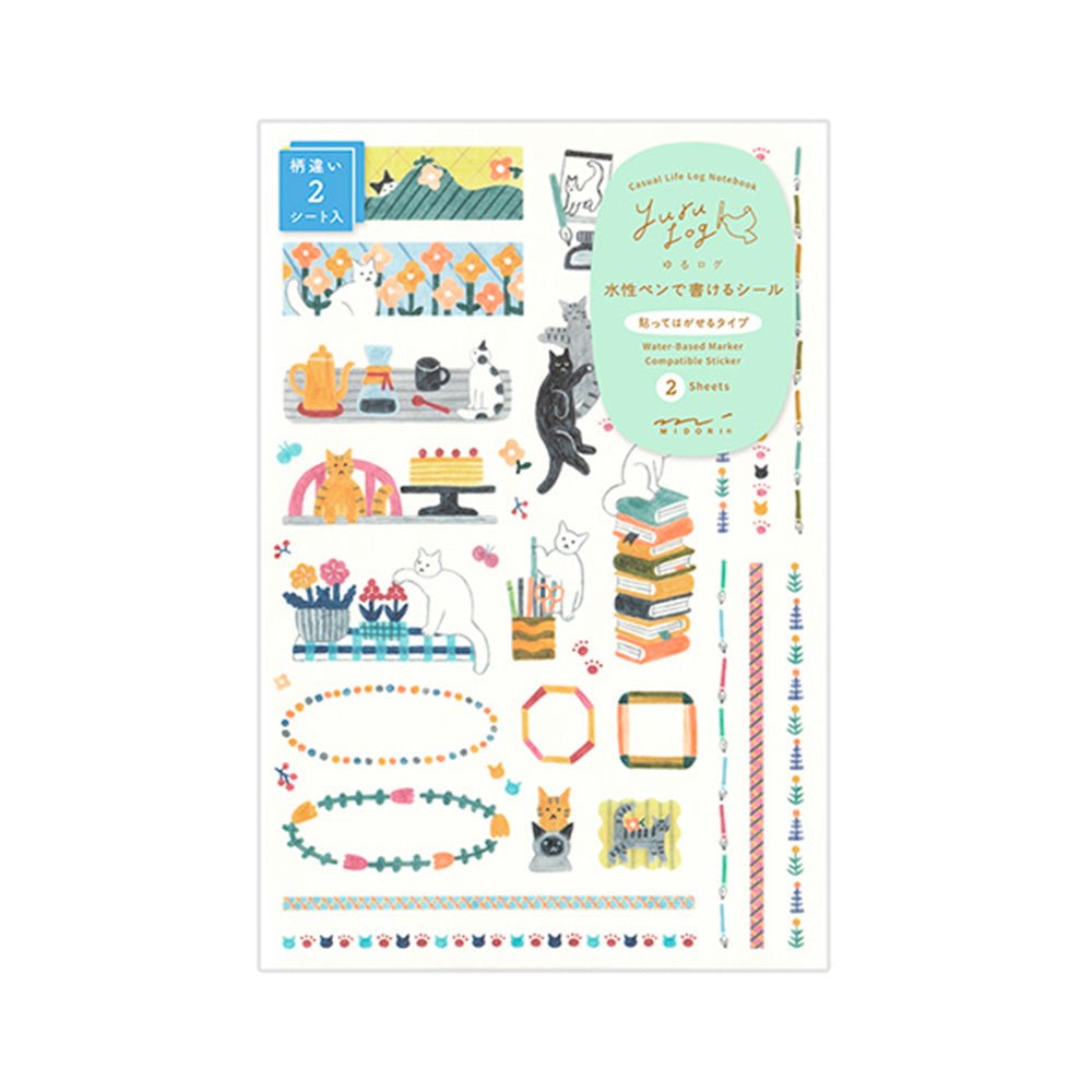 Autocollants Yuru Log Cat (2 feuilles)