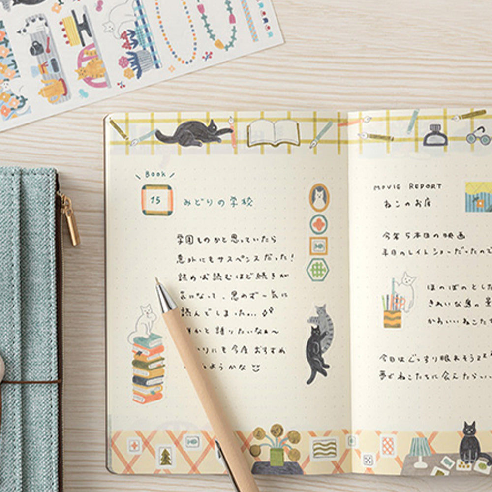 Pegatinas Yuru Log Gato (2 hojas)