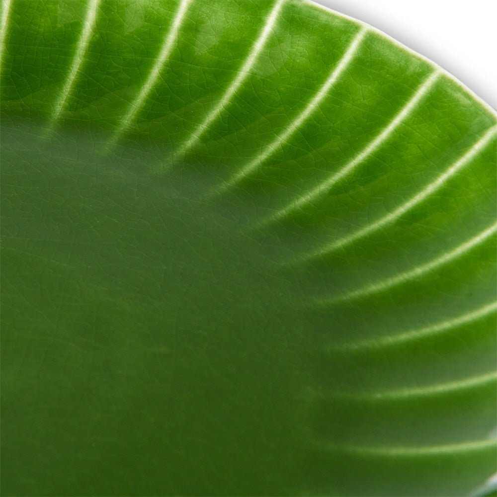 The Emeralds: Ceramic Dinner Plate Ribbed Green