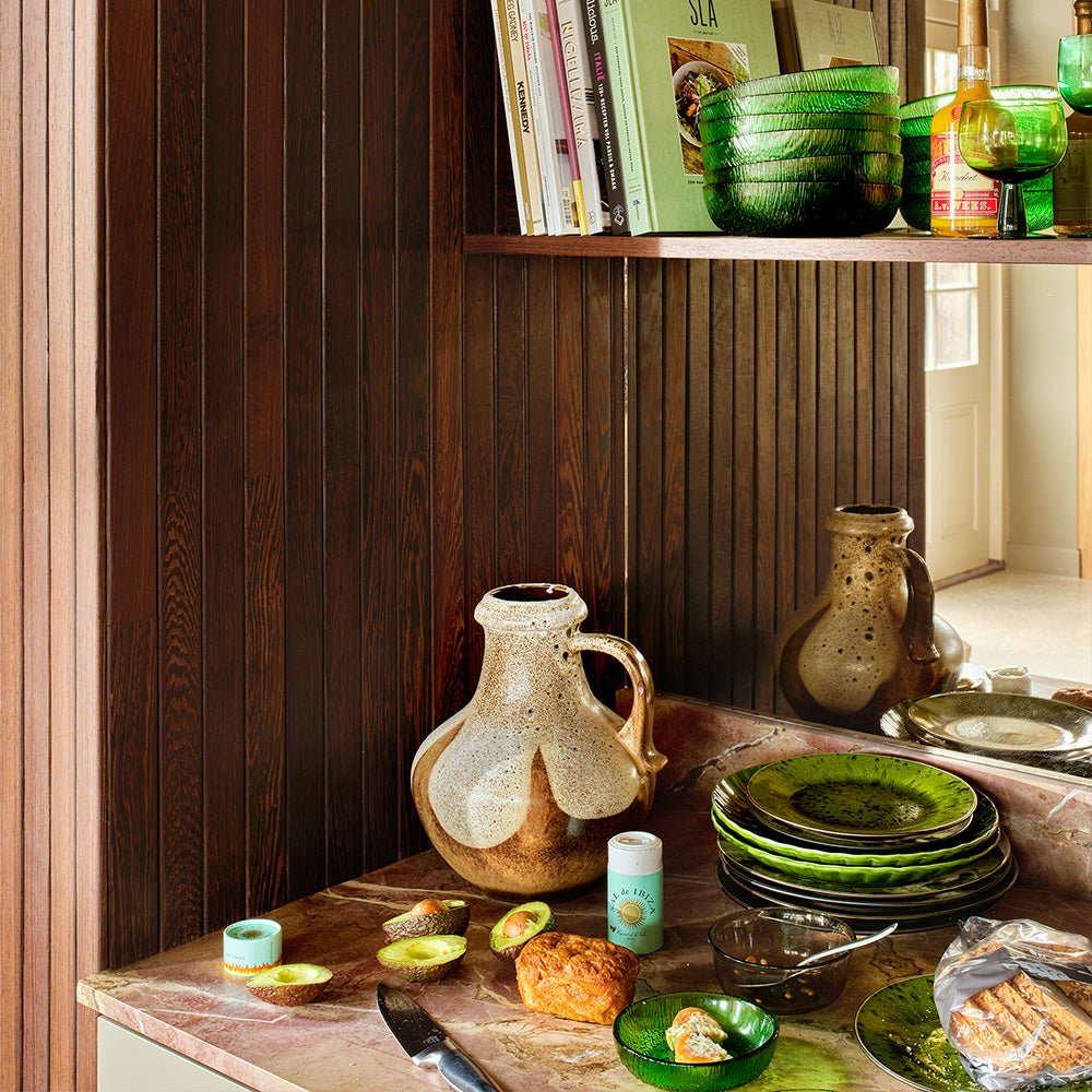 The Emeralds: Ceramic Dinner Plate Ribbed Green
