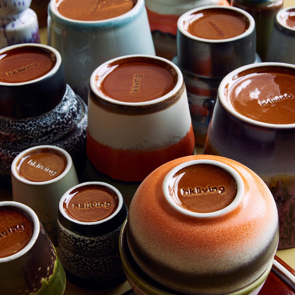Tasses solaires Ristretto en céramique des années 70 (Ensemble de 4)
