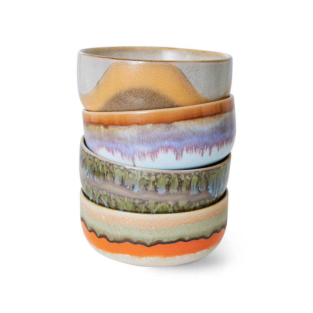 Céramiques des années 70 : Bols à dessert - Récif (lot de 4)