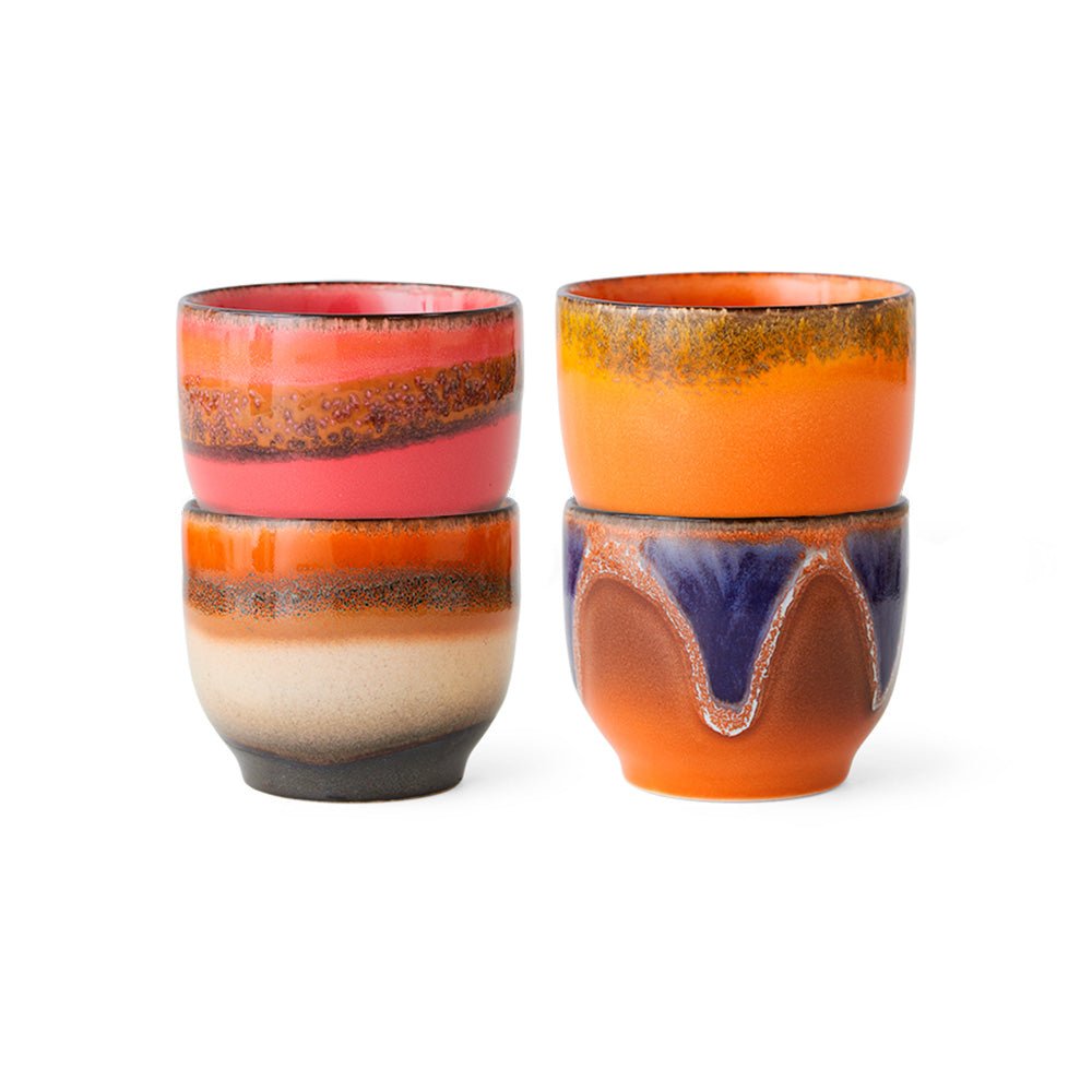 Tasses Java en céramique des années 70 (Ensemble de 4)