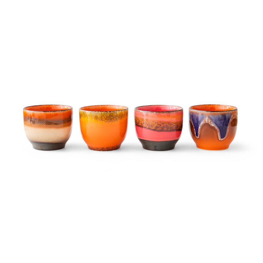 Tasses Java en céramique des années 70 (Ensemble de 4)