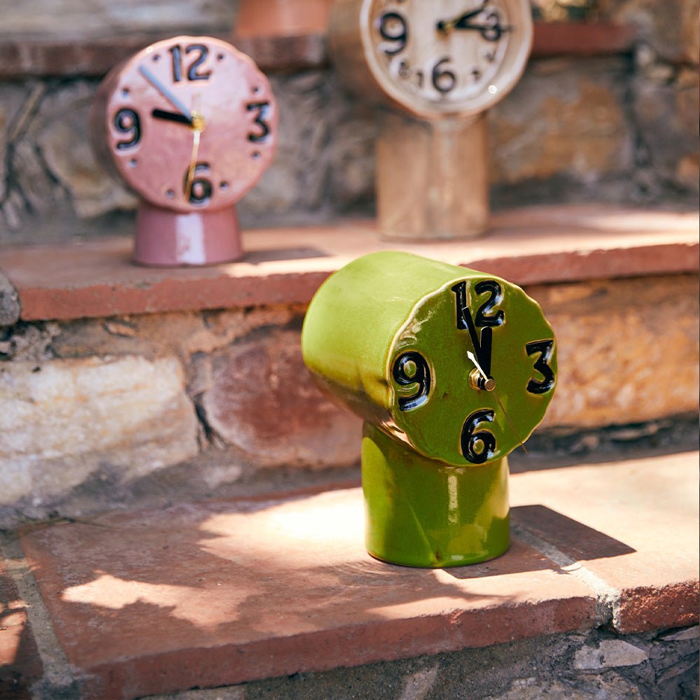 Retro Ceramic Clock Olive