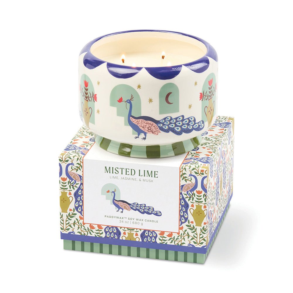 Misted Lime / Peacock Scented Soy Wax Candle 680g