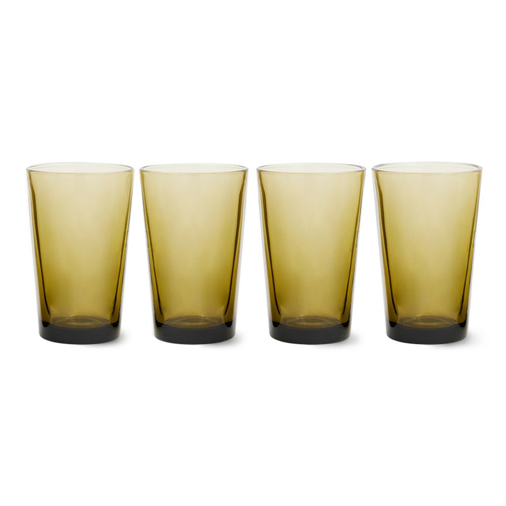 70s Glassware: Tea Glasses - Mud Brown (set de 4)