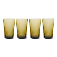 70s Glassware: Tea Glasses - Mud Brown (set de 4)