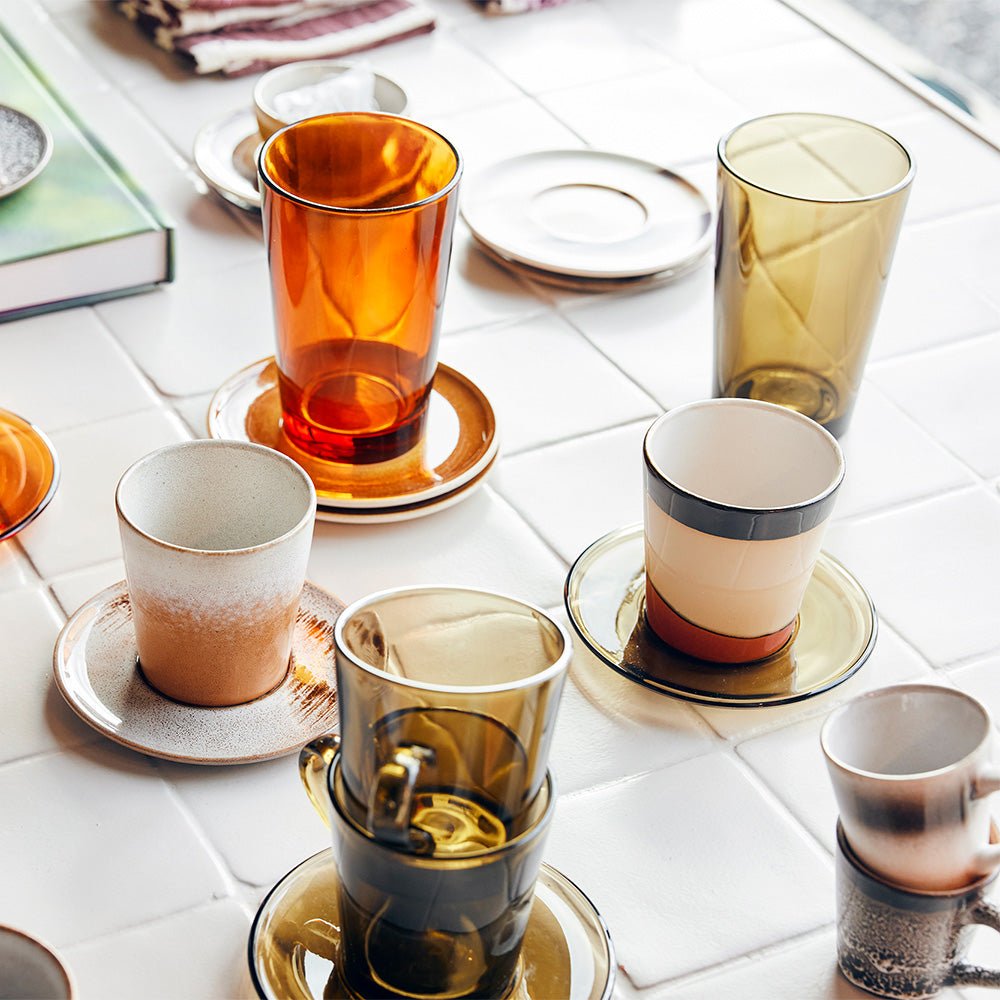 70s Glassware: Tea Glasses - Mud Brown (set de 4)
