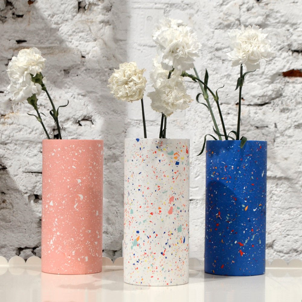 Cylindric Vase - Blue Funky