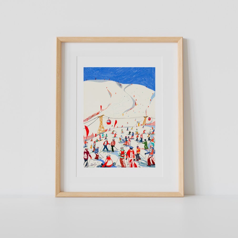 Alto Adige Ski Season Giclée Print A5