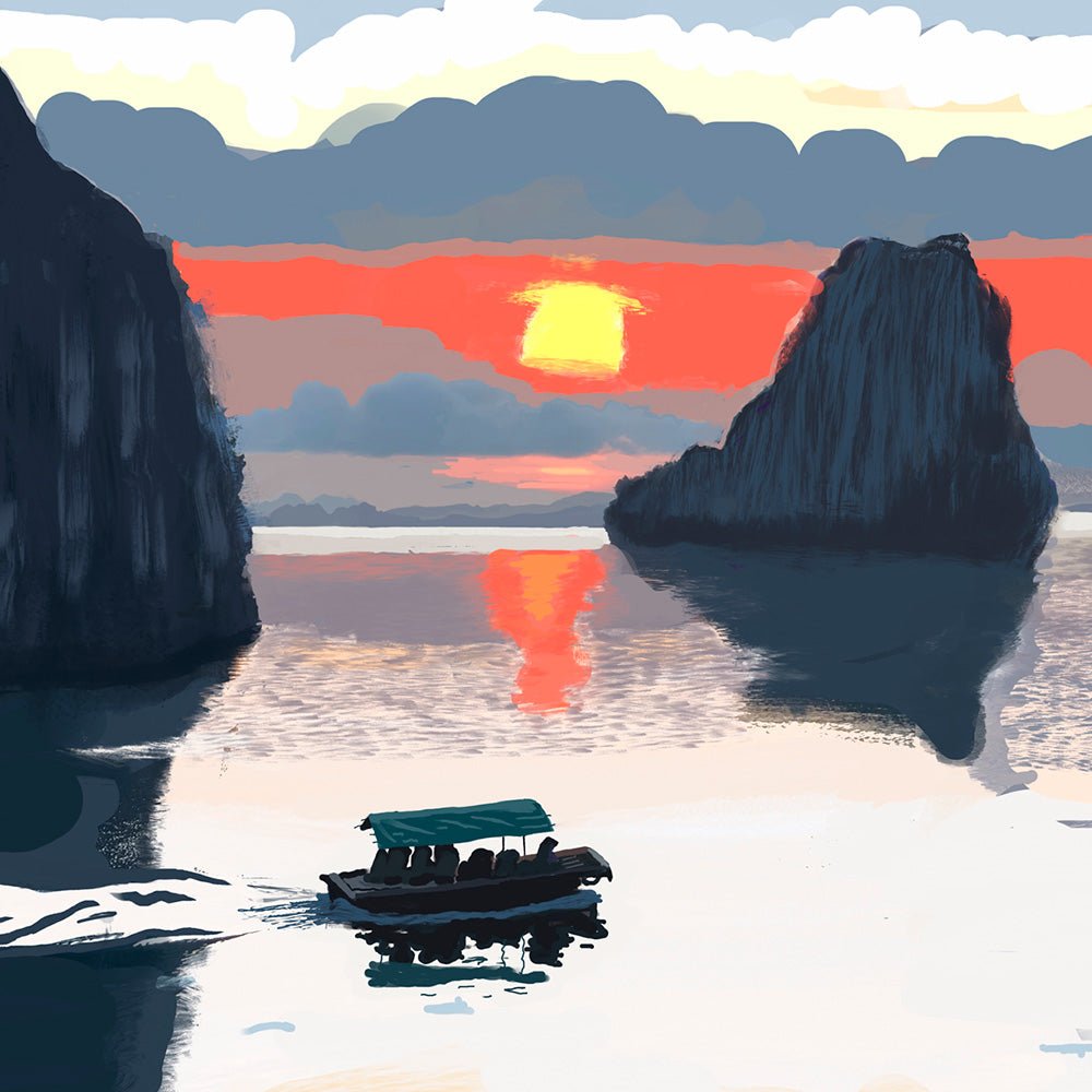 Lever du soleil à Bai Tu Long Giclée Print
