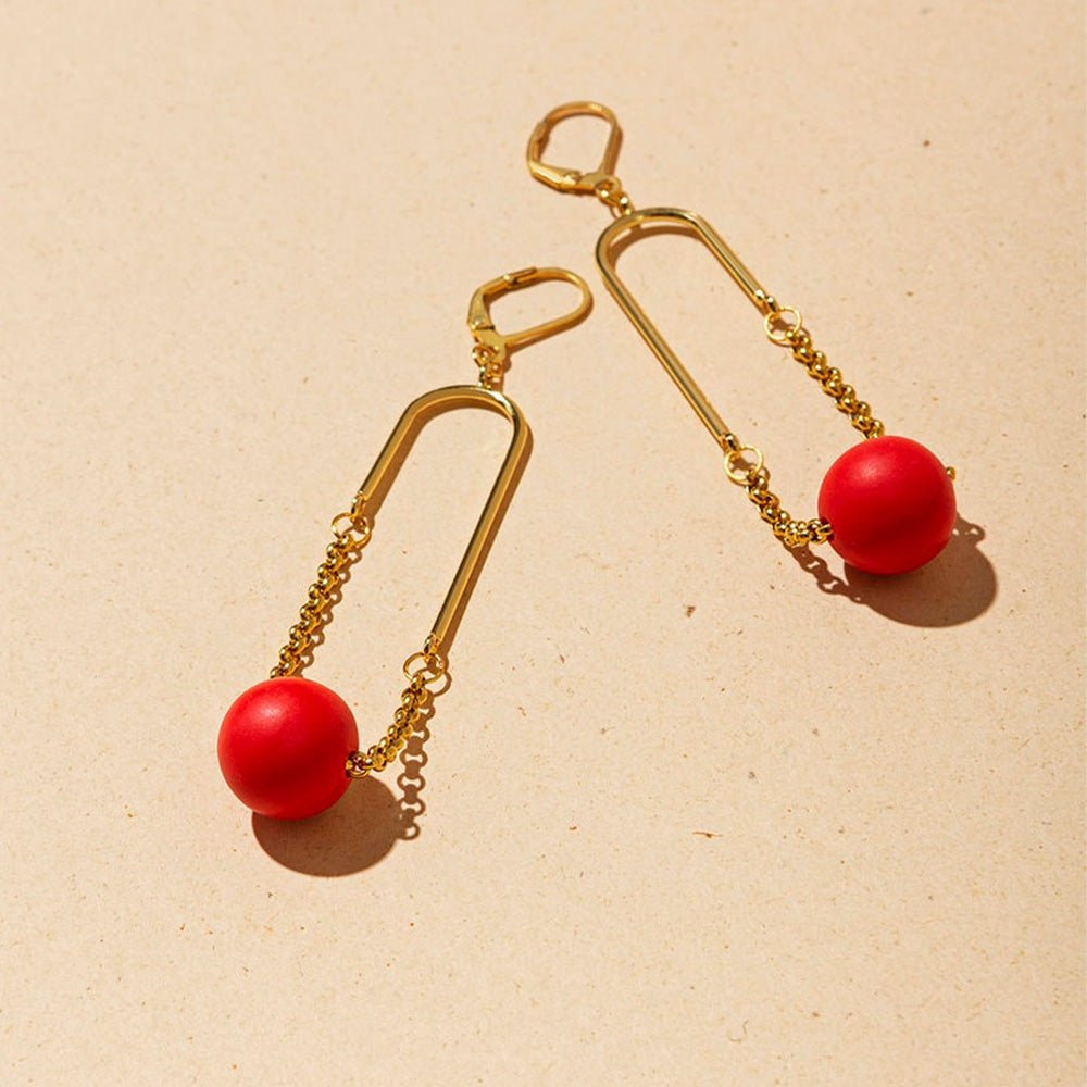 Pendientes Arc Mono Rojo