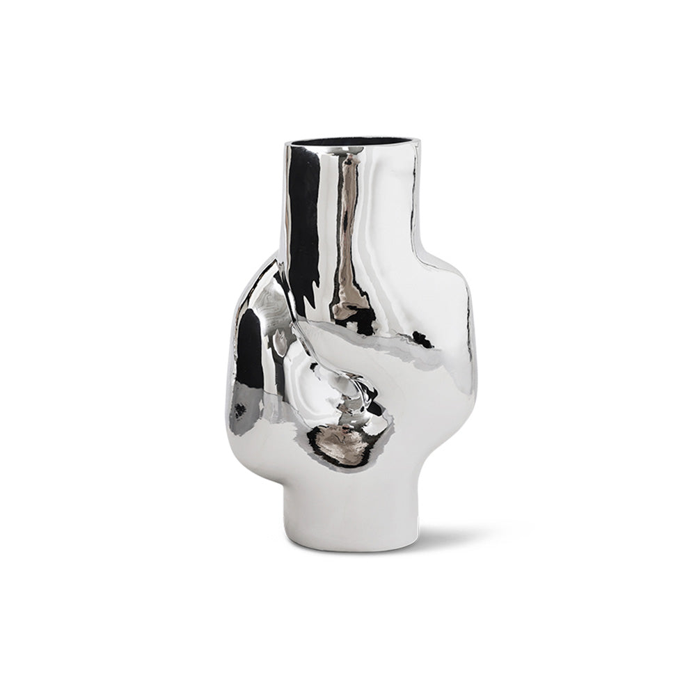 Gleam Glass High Vase Chrome