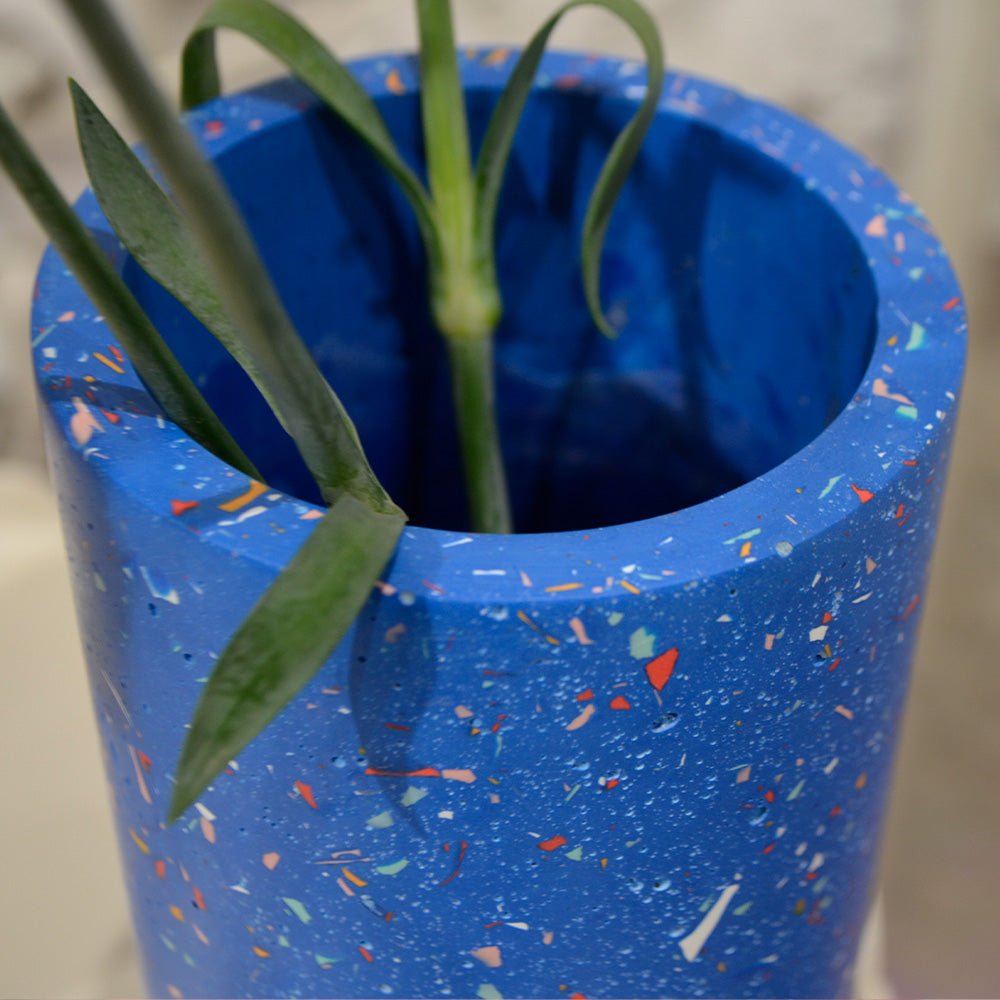 Cylindric Vase - Blue Funky