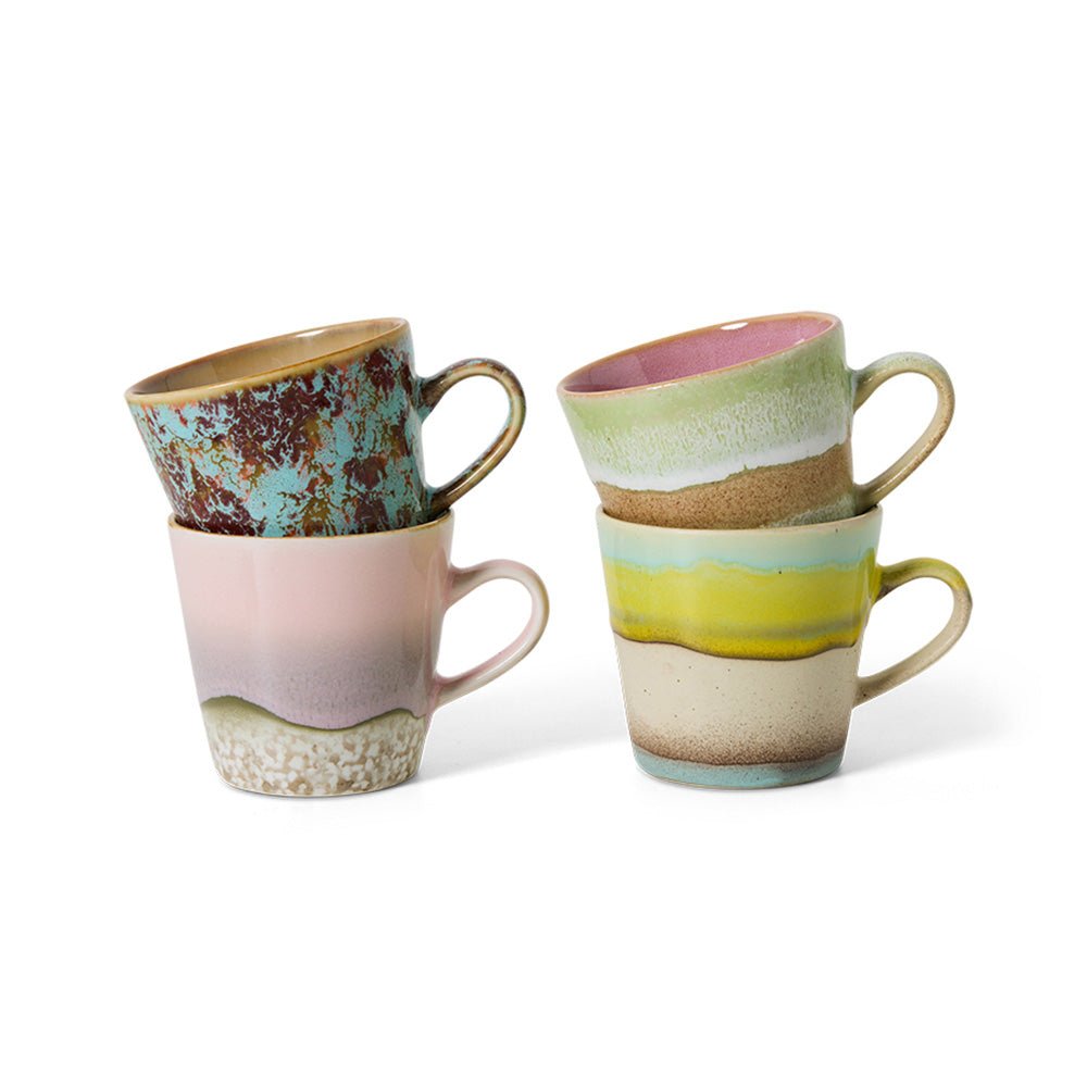70s Ceramics: Americano Mugs - Rococo (set de 4)