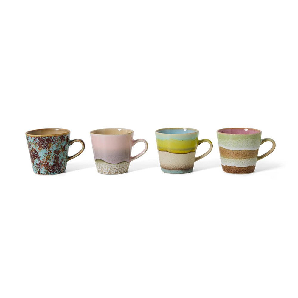 70s Ceramics: Americano Mugs - Rococo (set of 4)