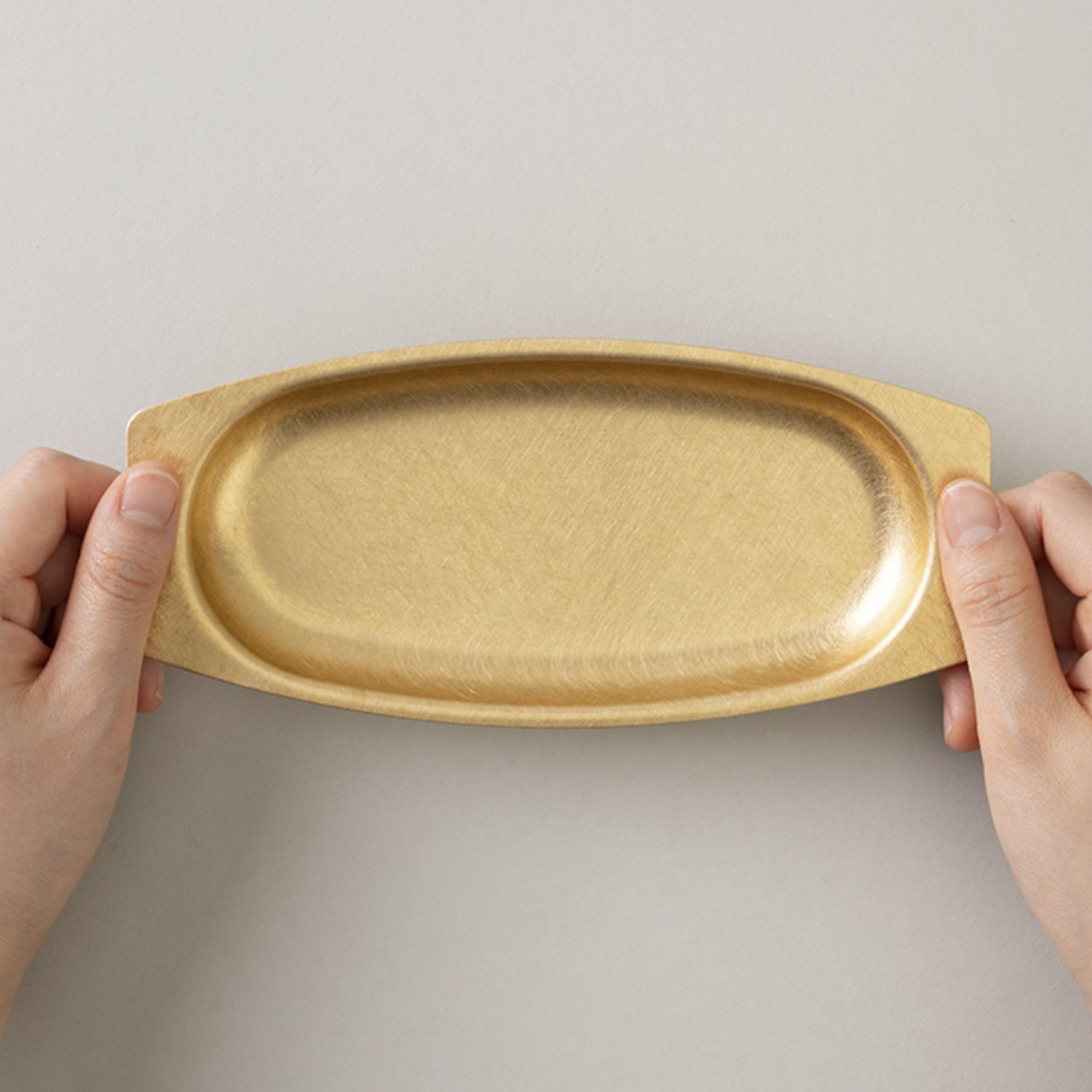 Brass Oval High Tray Solid