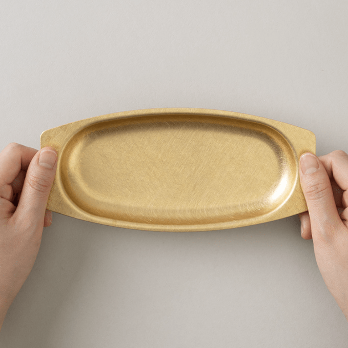 Brass Oval High Tray Solid