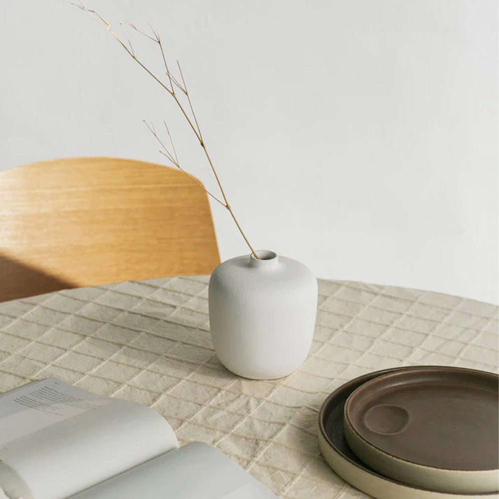 Blanc 05 - Vase jaune clair - Céramique - Décoration d'intérieur - Cadeau