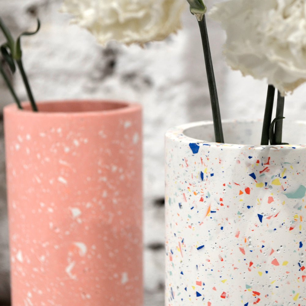 Cylindric Vase - Pink White