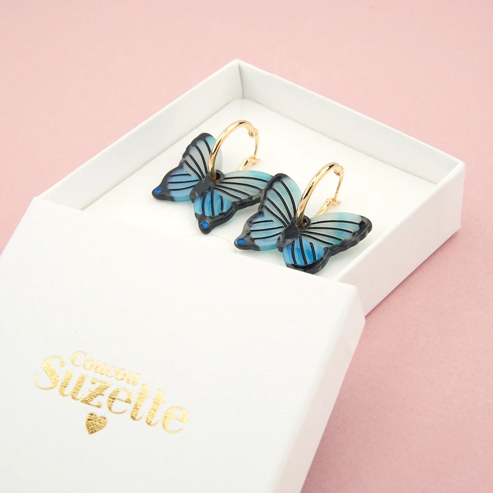 Pendientes Mariposa Azul