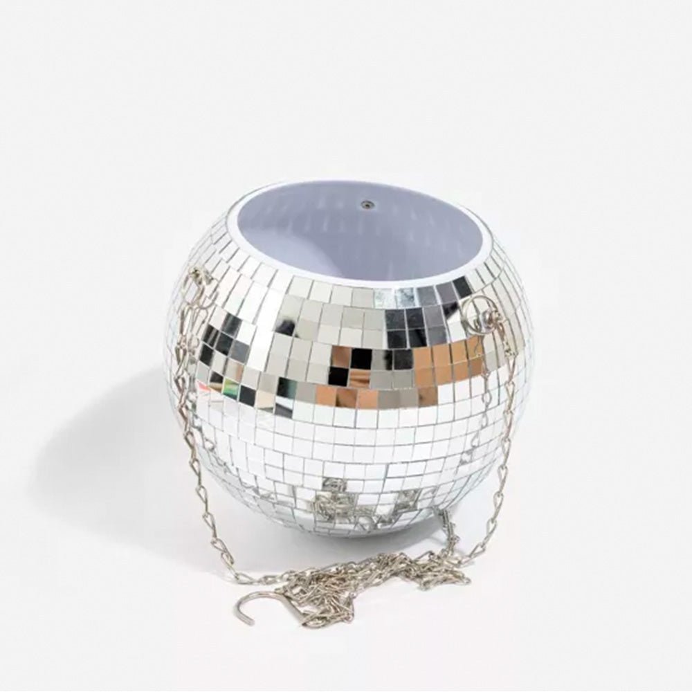Grande jardinière suspendue boule disco