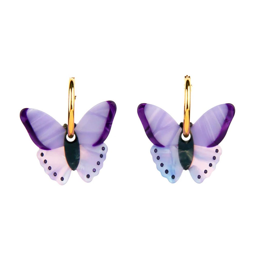 Boucles d'oreilles papillon violet