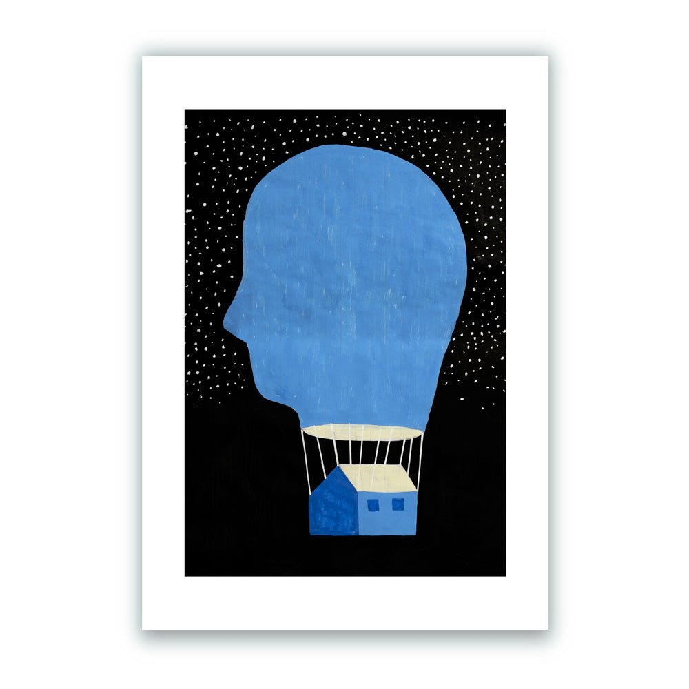 Impression giclée tête de ballon de journal visuel A4