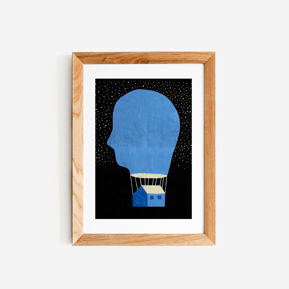 Impression giclée tête de ballon de journal visuel A4