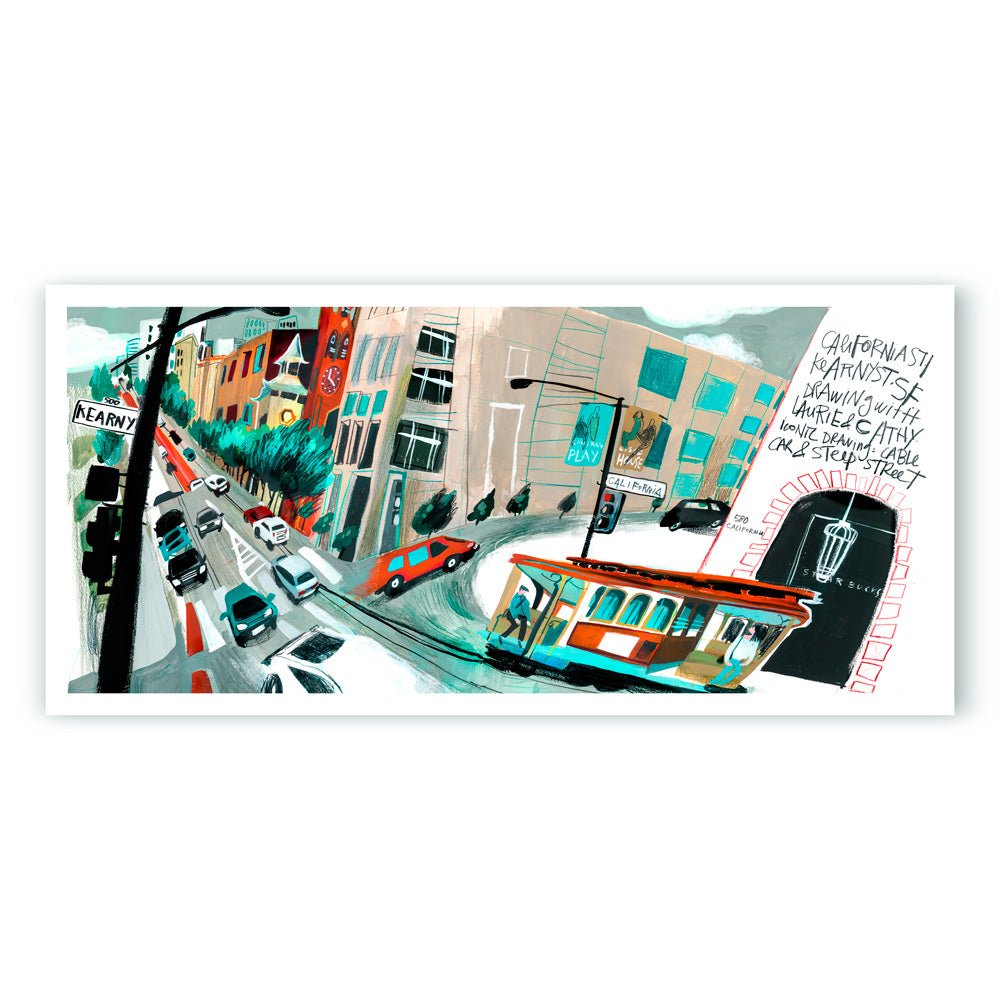 Téléphérique de San Francisco Impression Giclée 47,39x100