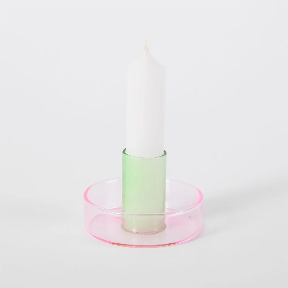 Bougeoir Duo Rose et Vert