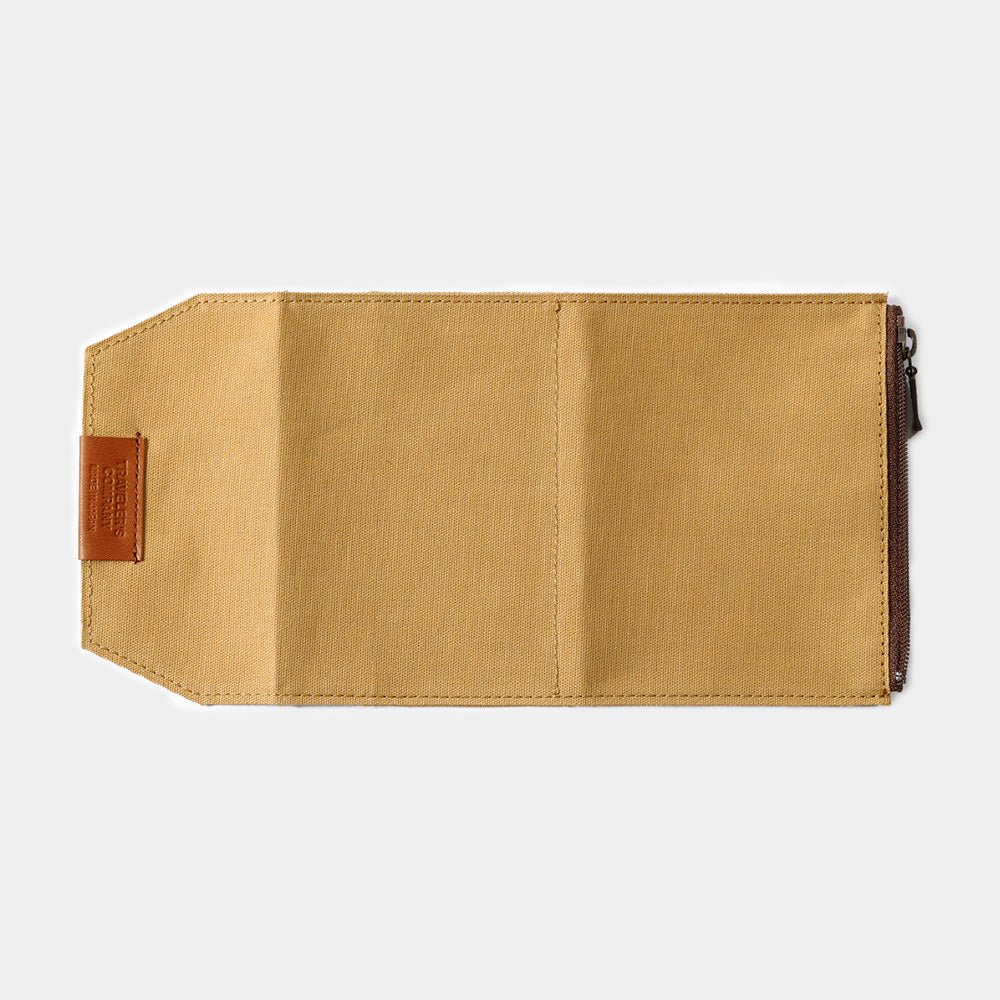 TF Passport Size Cotton Zipper Case Beige - Passport Size