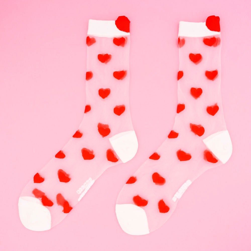 Chaussettes transparentes cœur