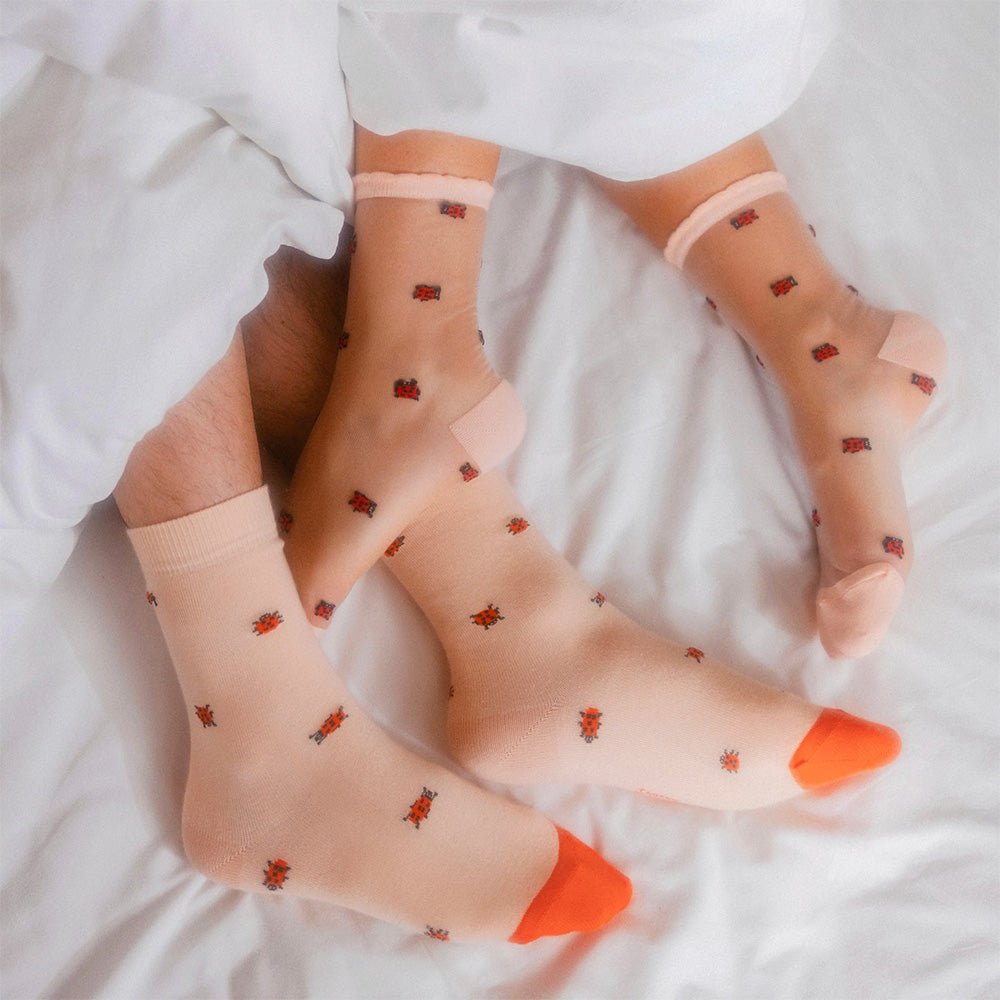 Ladybug Transparent Socks