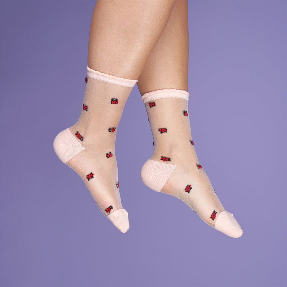 Ladybug Transparent Socks