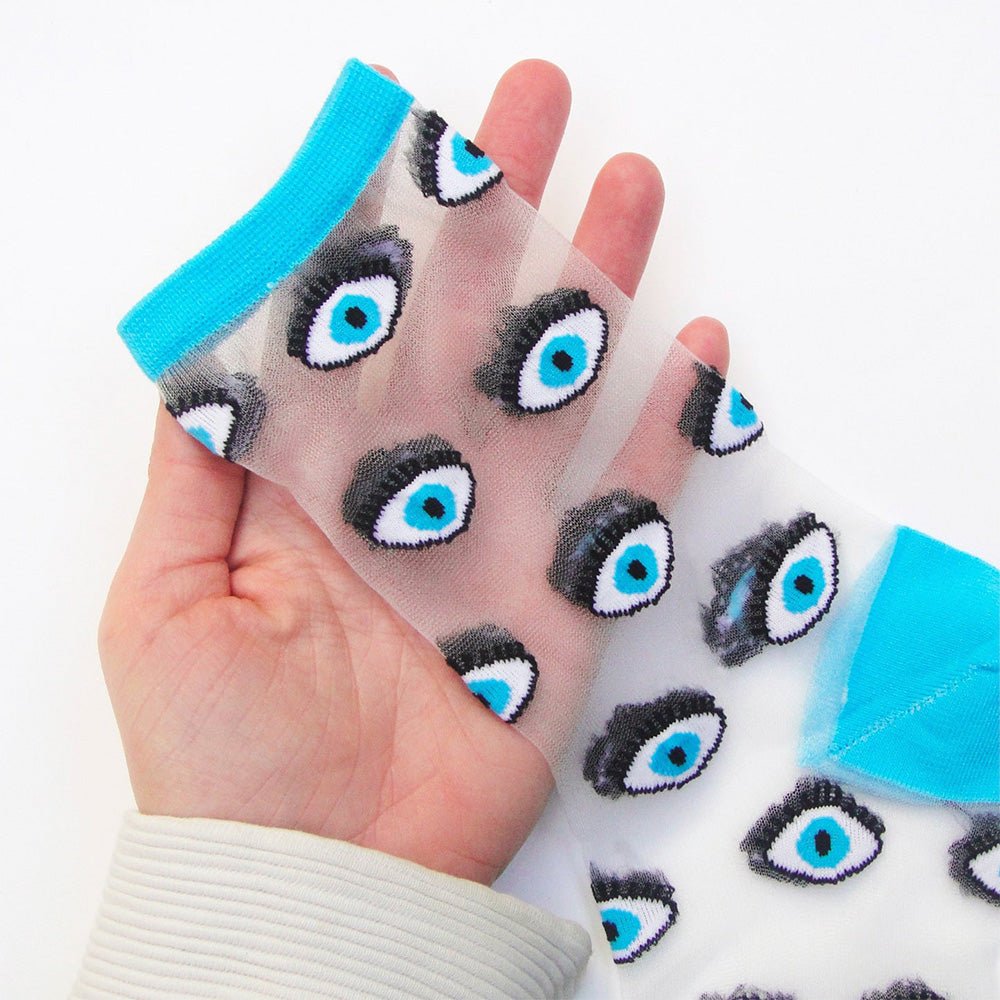 Blue Eye Transparent Socks