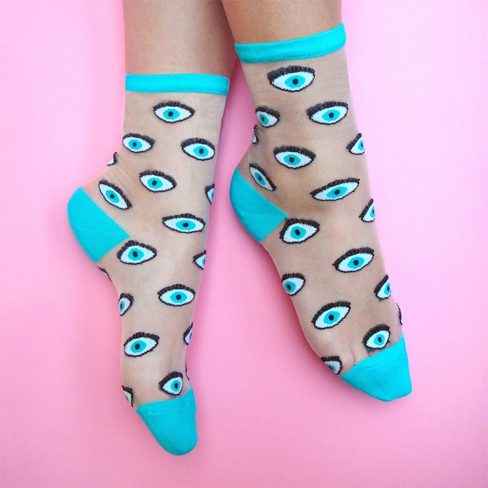 Chaussettes Transparentes Œil Bleu