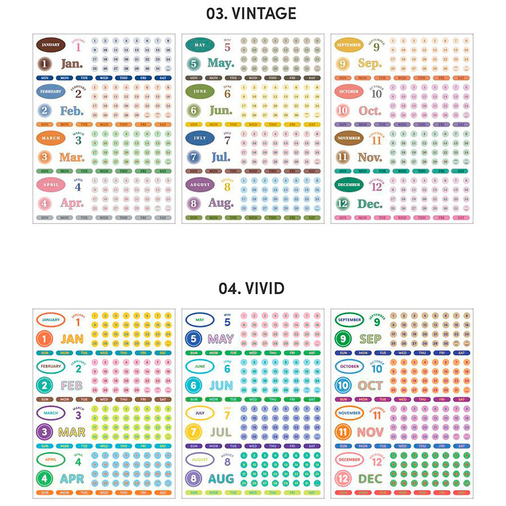 Pegatinas Calendario 03 Vintage